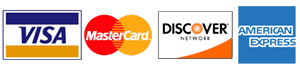We accept Visa, Mastercard, Discover, and American Express